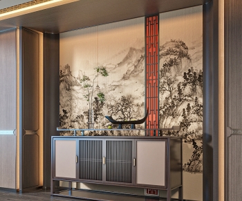 New Chinese Style Entrance Cabinet-ID:564339265
