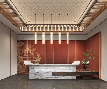 New Chinese Style Office Reception Desk-ID:612742904