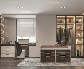 Modern Clothes Storage Area-ID:216939443