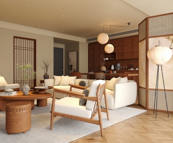 New Chinese Style A Living Room-ID:904603961