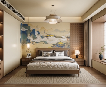 New Chinese Style Bedroom-ID:380178935