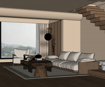 New Chinese Style A Living Room-ID:267093901