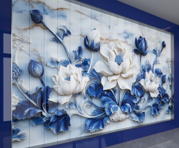 New Chinese Style TV Wall-ID:658320906