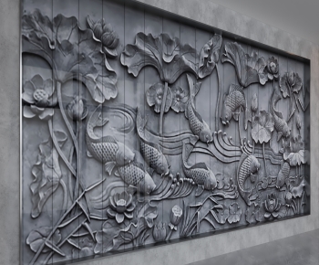 New Chinese Style TV Wall-ID:472896109