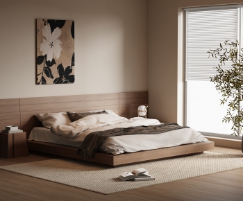 Wabi-sabi Style Double Bed-ID:558592086