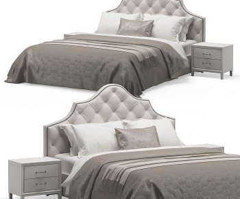 Simple European Style Double Bed-ID:723500972