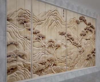 New Chinese Style TV Wall-ID:731342088