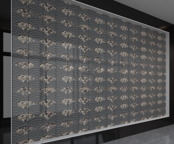 New Chinese Style TV Wall-ID:743246087