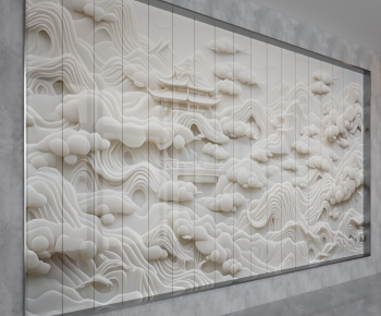 New Chinese Style TV Wall-ID:317938099