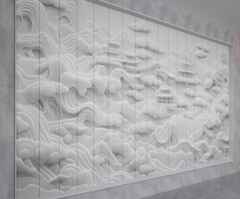 New Chinese Style TV Wall-ID:688847067