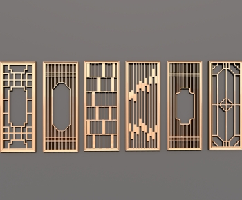 New Chinese Style Metal Screen Partition-ID:430284989