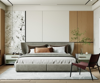 Modern Double Bed-ID:777075056