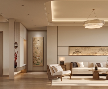 New Chinese Style A Living Room-ID:494705924