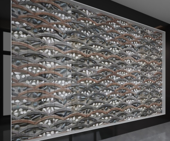 New Chinese Style TV Wall-ID:608788975