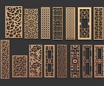 New Chinese Style Metal Screen Partition-ID:351191047