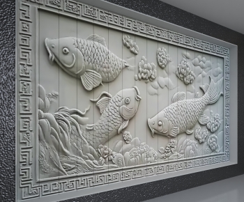 New Chinese Style TV Wall-ID:405153044