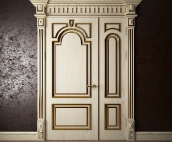 European Style Unequal Double Door-ID:137825975