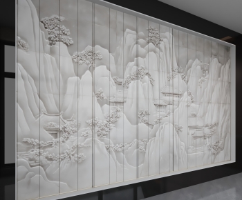 New Chinese Style TV Wall-ID:737457045