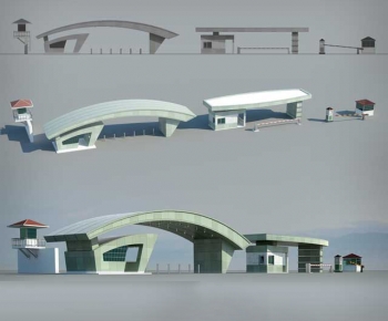 Modern Facade Element-ID:766534091