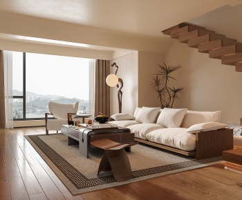 New Chinese Style A Living Room-ID:411219611