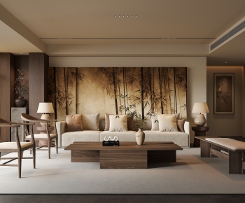 New Chinese Style A Living Room-ID:656018022