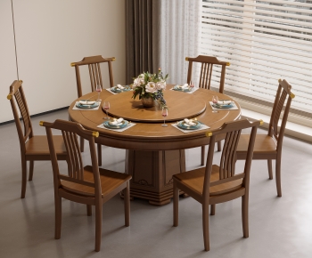New Chinese Style Dining Table And Chairs-ID:793251044