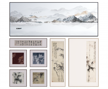 新中式装饰挂画组合-ID:781049014