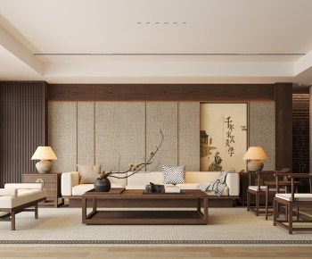 New Chinese Style A Living Room-ID:820950983
