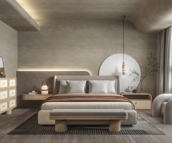Wabi-sabi Style Bedroom-ID:709028018