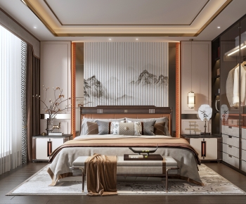 New Chinese Style Bedroom-ID:662363057
