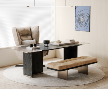 Modern Computer Desk And Chair-ID:655240061
