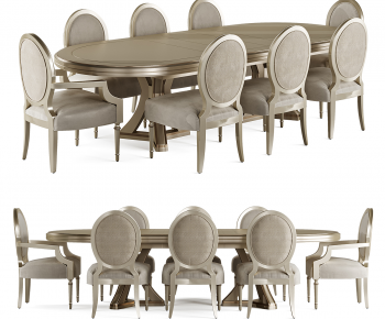 French Style Dining Table And Chairs-ID:115919122