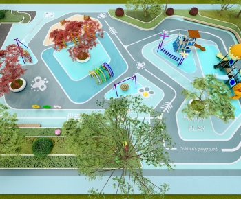 Modern Park Landscape-ID:136687047