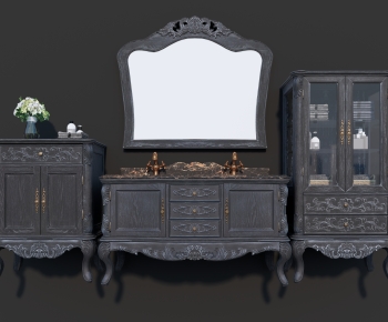 American Style Bathroom Cabinet-ID:155841115