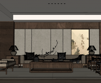 New Chinese Style A Living Room-ID:808573964