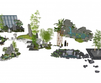 Japanese Style Rockery Waterscape-ID:195271972