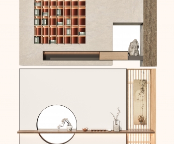 New Chinese Style TV Wall-ID:162851109