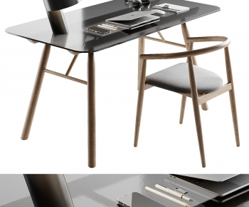 Modern Computer Desk And Chair-ID:778455023