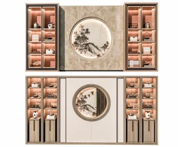 New Chinese Style TV Wall-ID:653247122