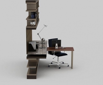 Modern Computer Desk And Chair-ID:980750086
