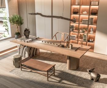 New Chinese Style Tea Tables And Chairs-ID:994789619