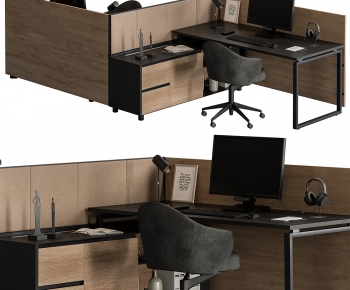 Modern Office Desk And Chair-ID:972238068