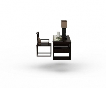 New Chinese Style Computer Desk And Chair-ID:143034938