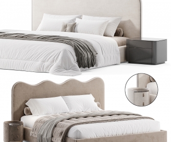 Modern Double Bed-ID:910938985