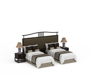 New Chinese Style Single Bed-ID:278709891