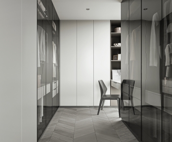 Modern Clothes Storage Area-ID:609837063