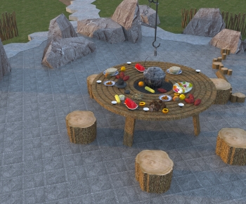 New Chinese Style Dining Table And Chairs-ID:668829929
