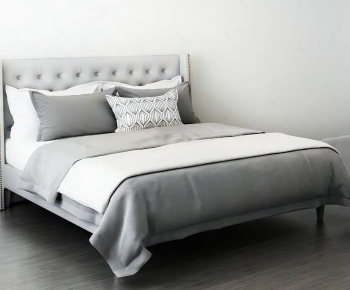 Simple European Style Double Bed-ID:945245036