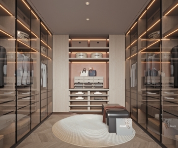 Modern Clothes Storage Area-ID:167584902