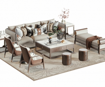New Chinese Style Sofa Combination-ID:367662912